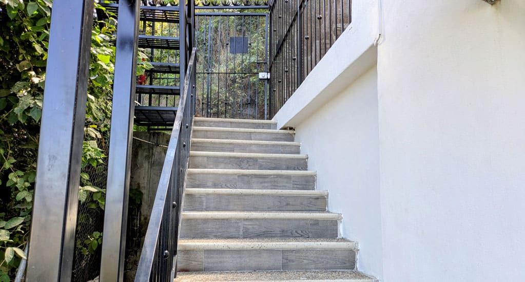 14 Steps down to the Apartment